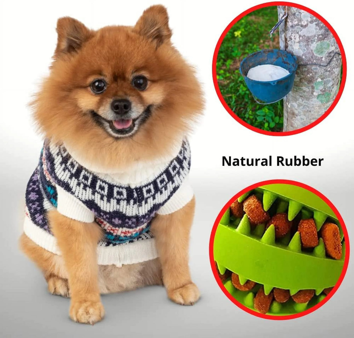 Nontoxic & Bite-Resistant Chew Dog Toy Ball Set for Teeth Cleaning, Green (2 Pack)