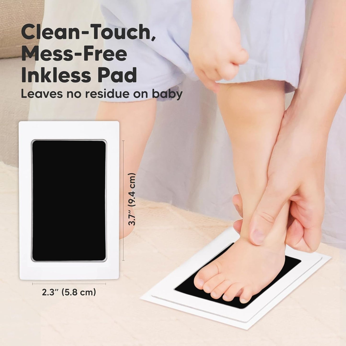 4-Pack Inkless Hand and Footprint Kit - Ink Pad for Baby Hand and Footprints - Dog Paw Print Kit, Dog Nose Print Kit - Baby Footprint Kit, Clean Touch Baby Foot Printing Kit, Handprint Kit (Jet Black)