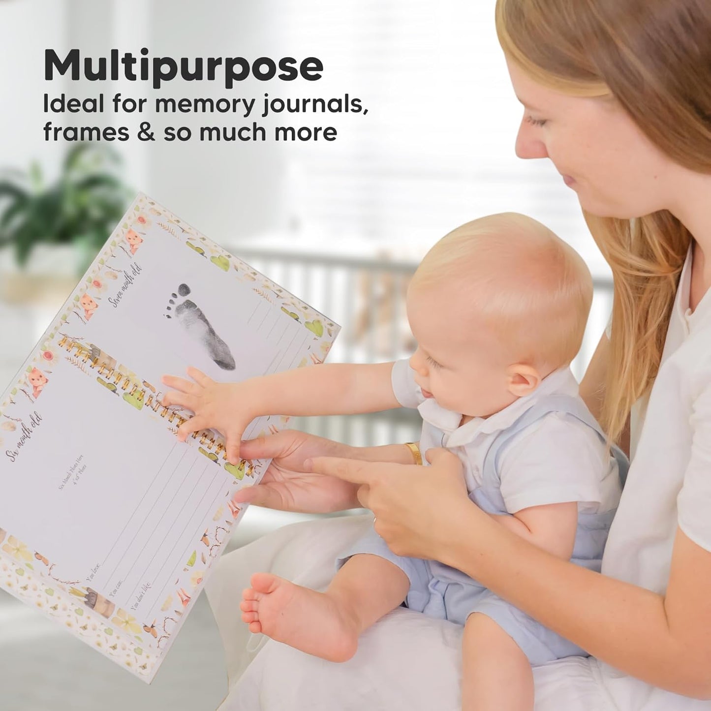 4-Pack Inkless Hand and Footprint Kit - Ink Pad for Baby Hand and Footprints - Dog Paw Print Kit, Dog Nose Print Kit - Baby Footprint Kit, Clean Touch Baby Foot Printing Kit, Handprint Kit (Jet Black)
