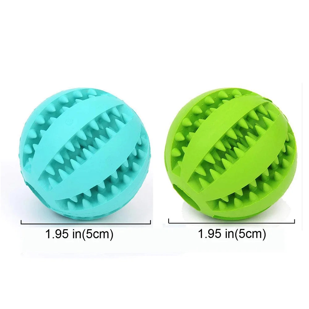 Nontoxic & Bite-Resistant Chew Dog Toy Ball Set for Teeth Cleaning, Green (2 Pack)