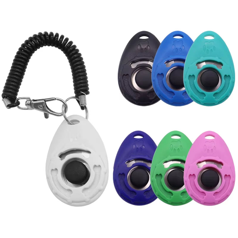 Dog Training Clicker Pet Cat Dog Click Trainer Easy to Use for Cat Puppy Birds Horses Aid Adjustable Wrist Strap Sound Key Chain