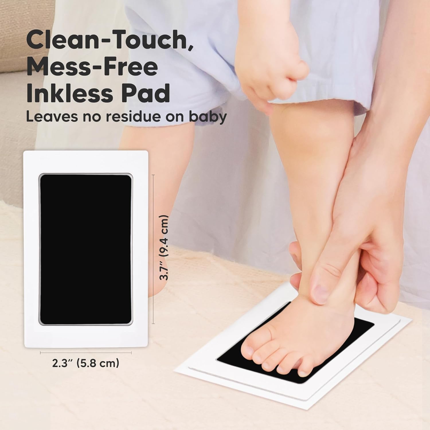 4-Pack Inkless Hand and Footprint Kit - Ink Pad for Baby Hand and Footprints - Dog Paw Print Kit, Dog Nose Print Kit - Baby Footprint Kit, Clean Touch Baby Foot Printing Kit, Handprint Kit (Jet Black)