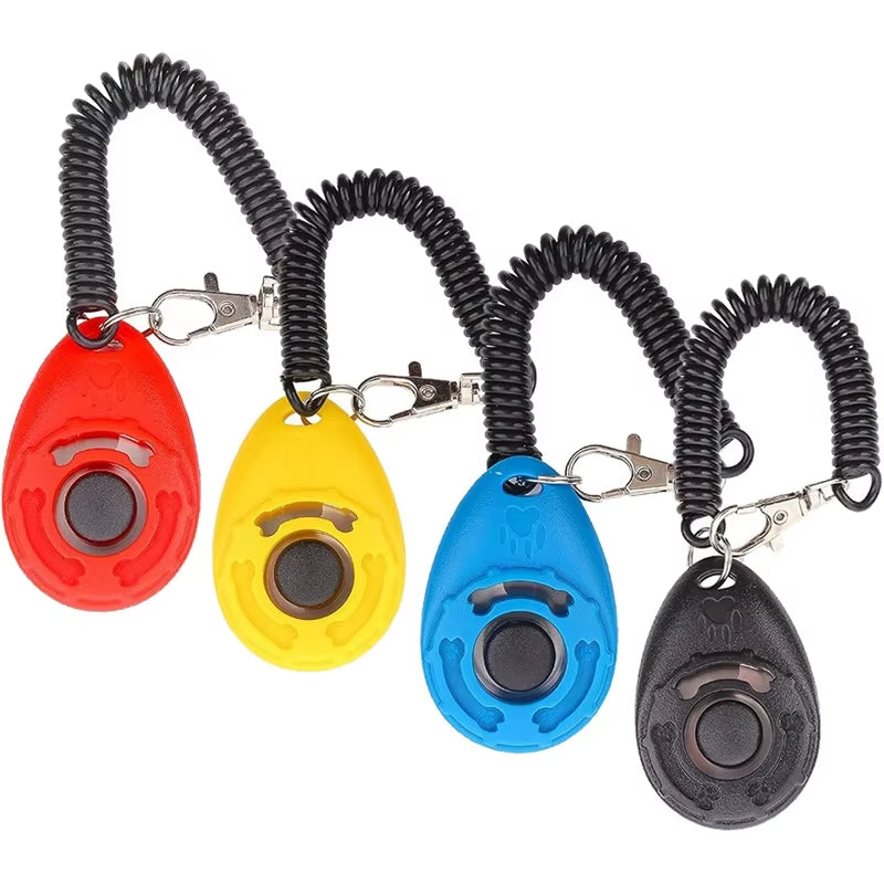 Dog Training Clicker Pet Cat Dog Click Trainer Easy to Use for Cat Puppy Birds Horses Aid Adjustable Wrist Strap Sound Key Chain