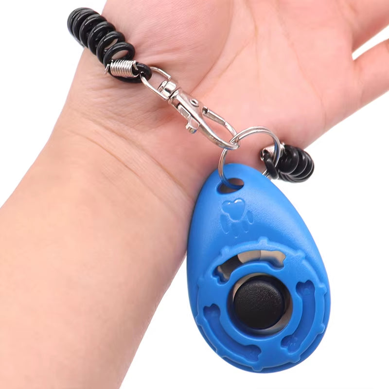Dog Training Clicker Pet Cat Dog Click Trainer Easy to Use for Cat Puppy Birds Horses Aid Adjustable Wrist Strap Sound Key Chain